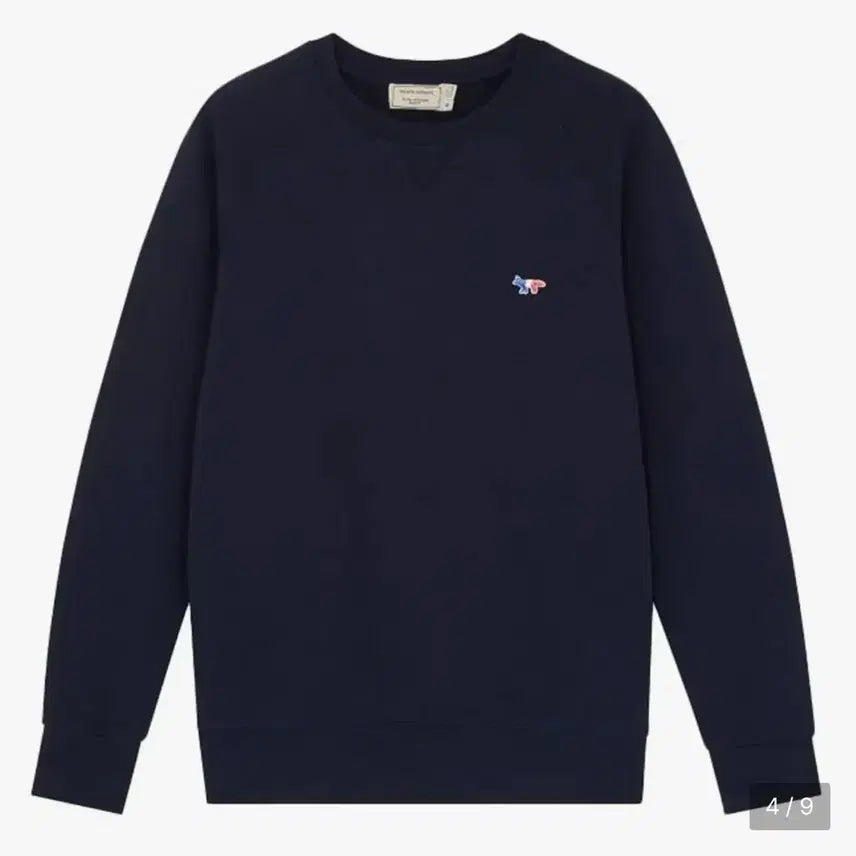 [BUNJANG] Maison Kitsuné Tricolore Fox Patch Sweatshirt Navy / 메종 키츠네 트라이컬러 폭스 패치 스웨트셔츠 네이비