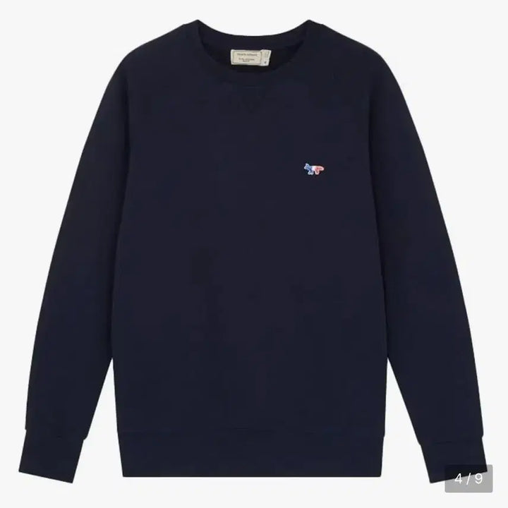 [BUNJANG] Maison Kitsuné Tricolore Fox Patch Sweatshirt Navy / 메종 키츠네 트라이컬러 폭스 패치 스웨트셔츠 네이비