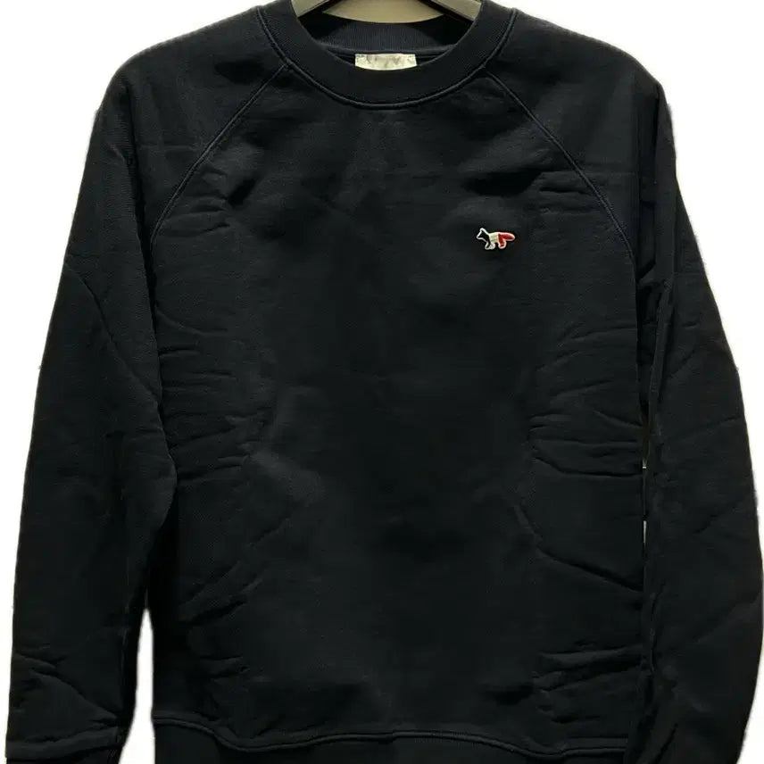 [BUNJANG] Maison Kitsuné Tricolore Fox Patch Sweatshirt Navy / 메종 키츠네 트라이컬러 폭스 패치 스웨트셔츠 네이비