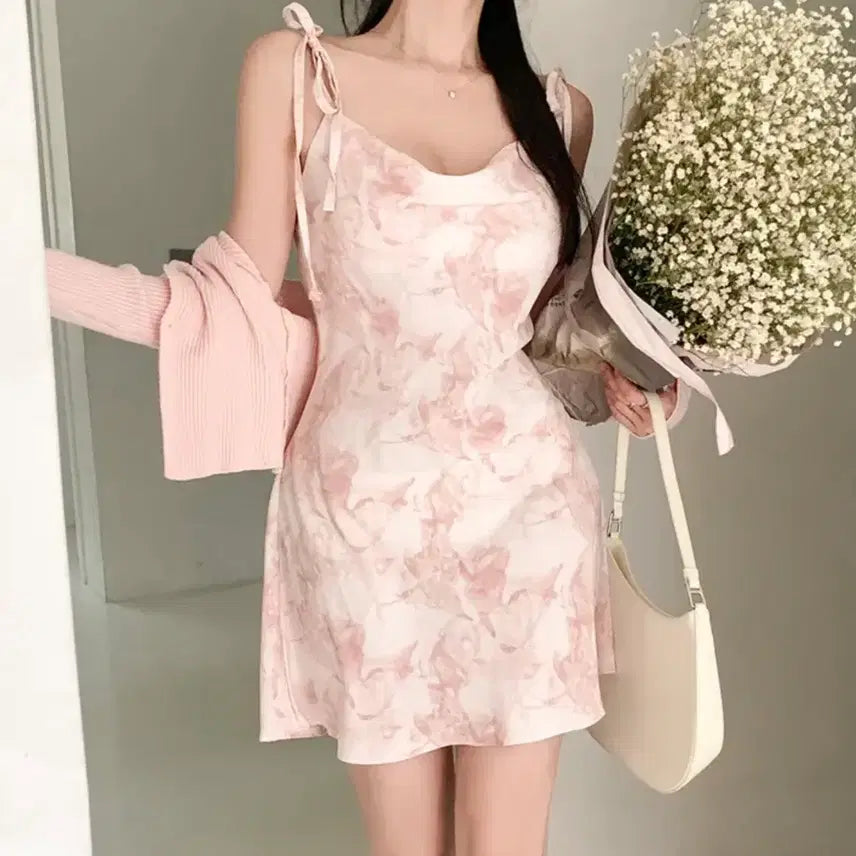 [BUNJANG] Floral Print Mini Dress / 플라워 나염 나시 미니 원피스