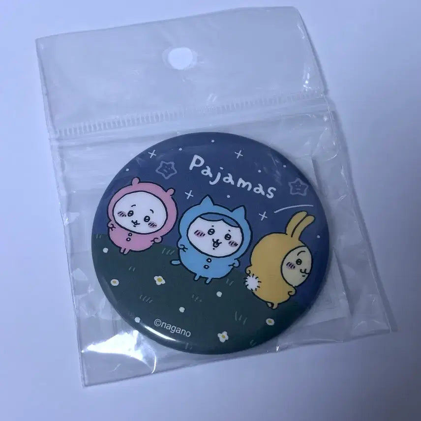 [BUNJANG] Chiikawa Hachiware Usagi Pajama Can Badge / 치이카와 파자마 캔뱃지 하치와레 우사기 먼작귀