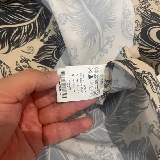 [BUNJANG] Wooyoungmi Feather Pattern Short Sleeve Shirt Size 50 / 우영미 50