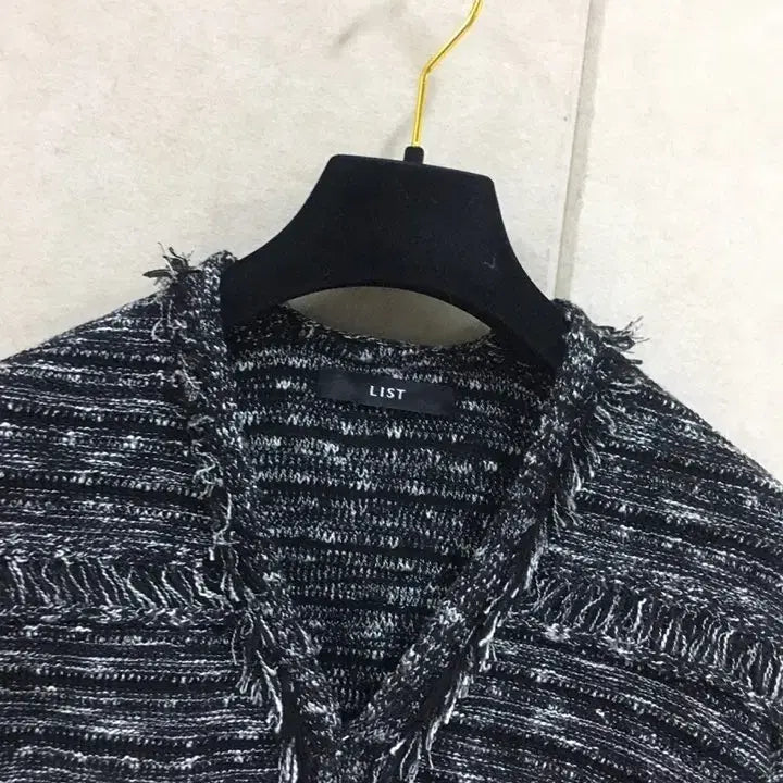 [BUNJANG] LIST Tweed Cardigan Jacket Black / LIST 리스트 트위드 가디건  자켓 블랙
