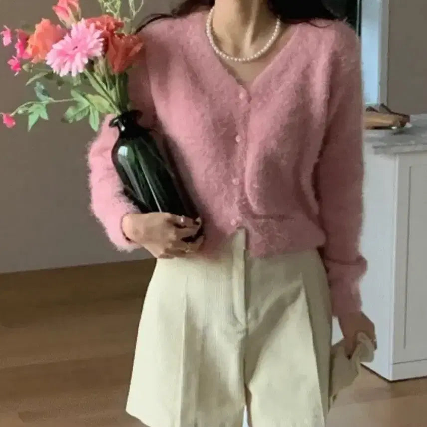 [BUNJANG] Angora Solip Cardigan Ivory / 솔잎 앙고라 가디건 봄