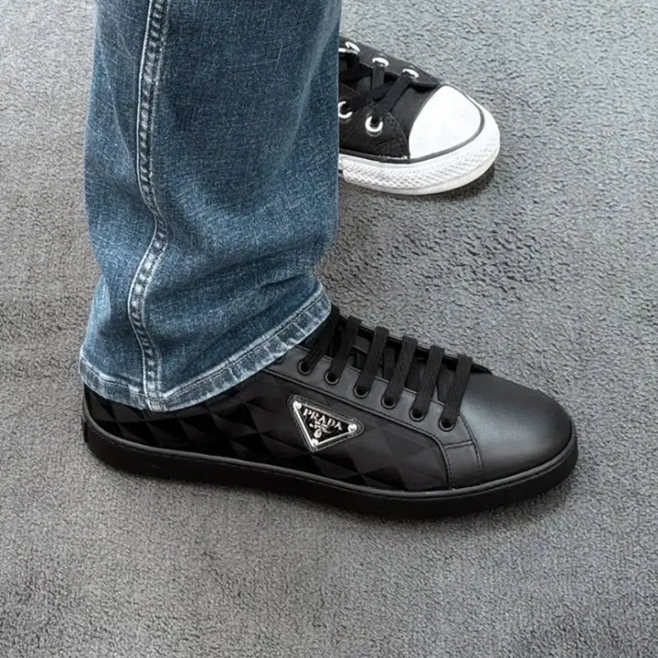 [BUNJANG] PRADA Triangle Logo Unisex Sneakers Black (2EE376) / (정품) PRADA 삼각로고 남여공용 스니커즈
