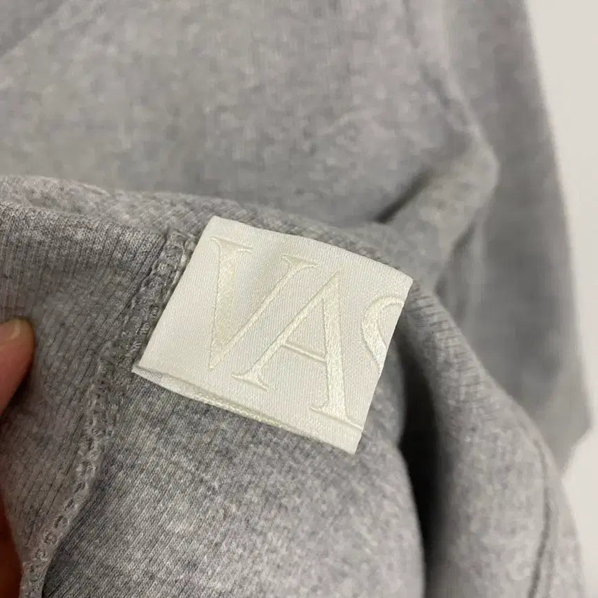 [BUNJANG] Basil Boat Neck 7-Part T-Shirt - Gray / 바질 골지 보트넥 7부 티셔츠 그레이