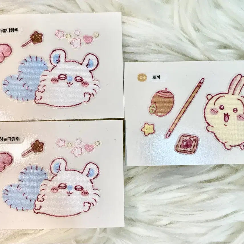 [BUNJANG] Olive Young Munjakgwi Chiikawa Bagel Chip Big Sticker Set / 올리브영 먼작귀 치이카와 베이글칩 빅 띠부실