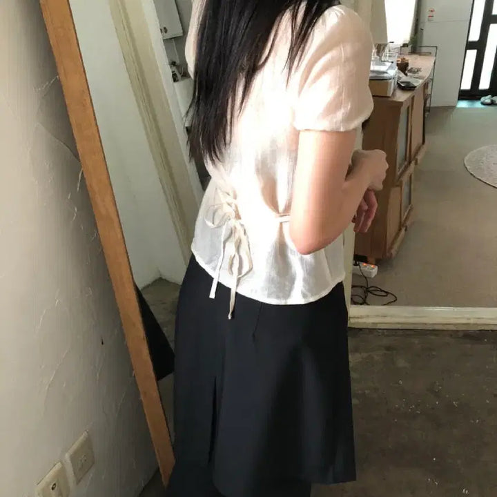 [BUNJANG] Our_F Pure Ribbon Blouse Cream Color / 아워프 퓨어 리본 블라우스 크림컬러