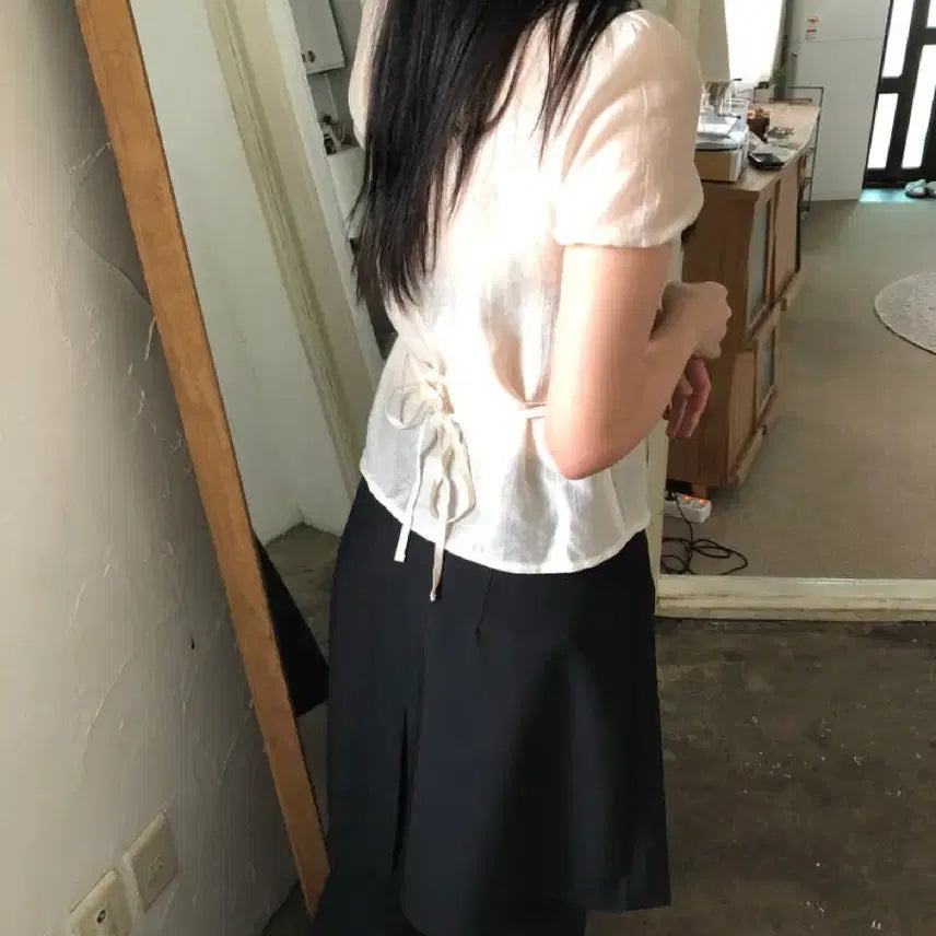 [BUNJANG] Our_F Pure Ribbon Blouse Cream Color / 아워프 퓨어 리본 블라우스 크림컬러