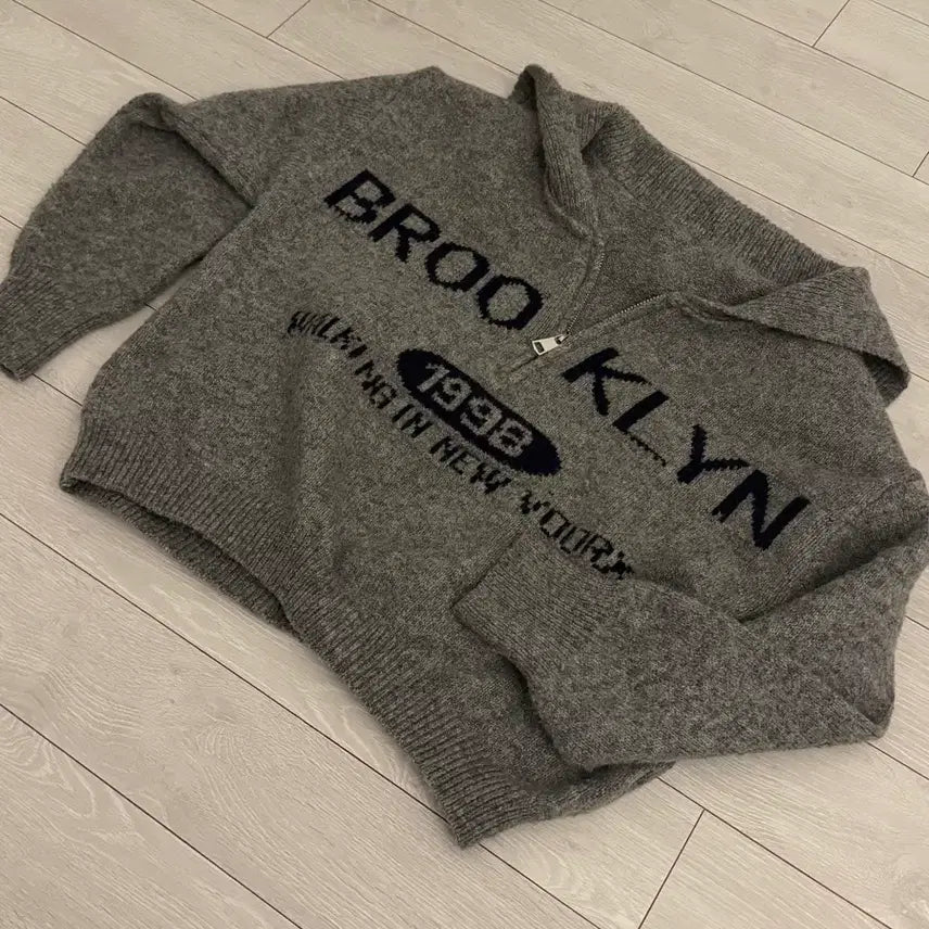 [BUNJANG] Brooklyn Gray Anorak Knit / 브루클린 그레이 회색 아노락 니트