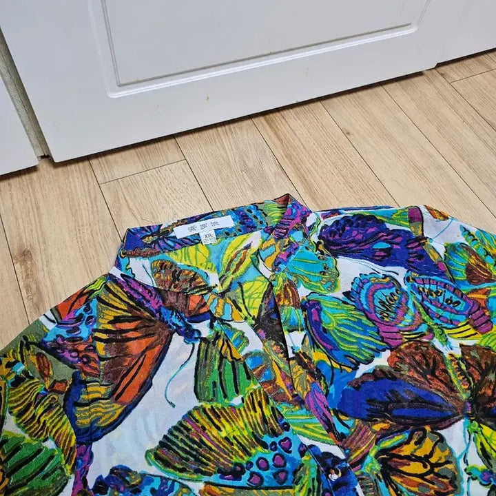 [BUNJANG] Butterfly Pattern Shirt Dress XXL / 나비 패턴 셔츠형 원피스 XXl 66정도사이즈