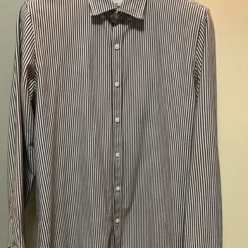 [BUNJANG] Olzen Striped Brown Shirt / 무료배송 105 올젠 스트라이프 브라운 셔츠