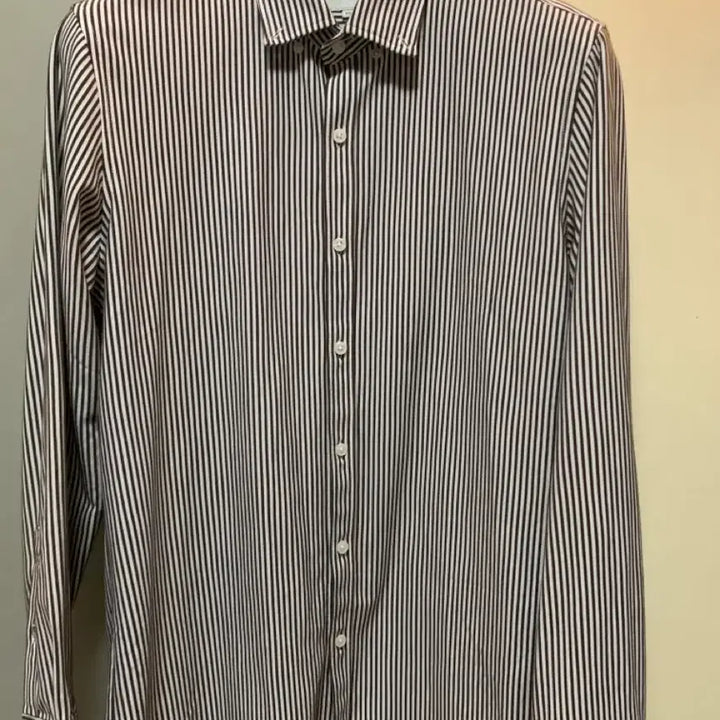 [BUNJANG] Olzen Striped Brown Shirt / 무료배송 105 올젠 스트라이프 브라운 셔츠