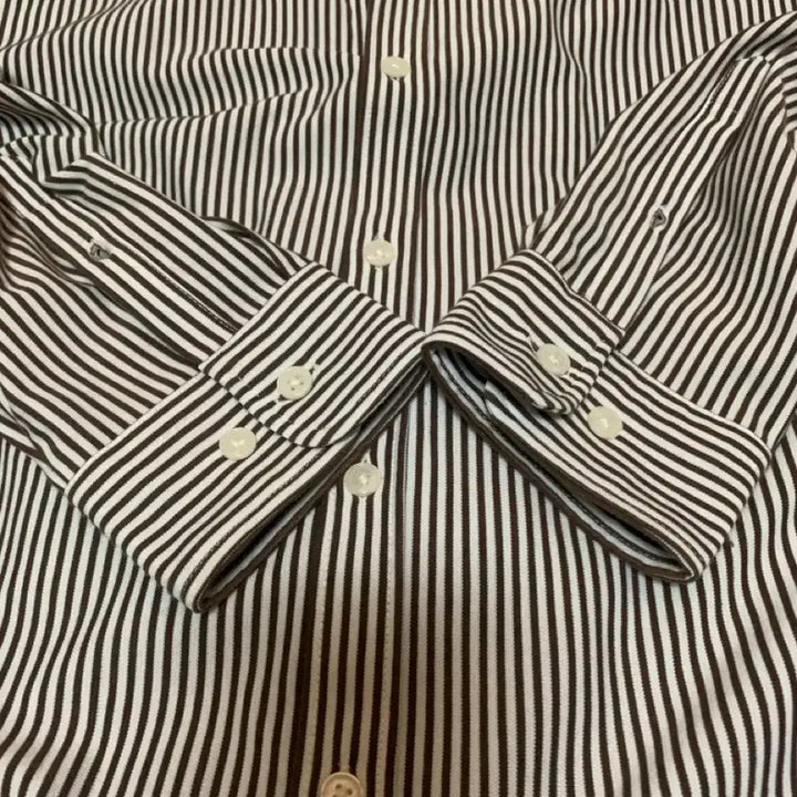[BUNJANG] Olzen Striped Brown Shirt / 무료배송 105 올젠 스트라이프 브라운 셔츠