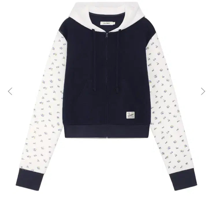 [SOLD OUT] 글로니 CONTRAST FLORAL WAFFLE HOODIE 플로럴집업