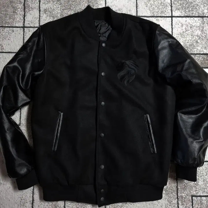 [BUNJANG] Kyung Hee University Varsity Jacket All Black (Size L) / 경희대학교 과잠 학잠 바시티 자켓 올블랙 사이즈 100 L