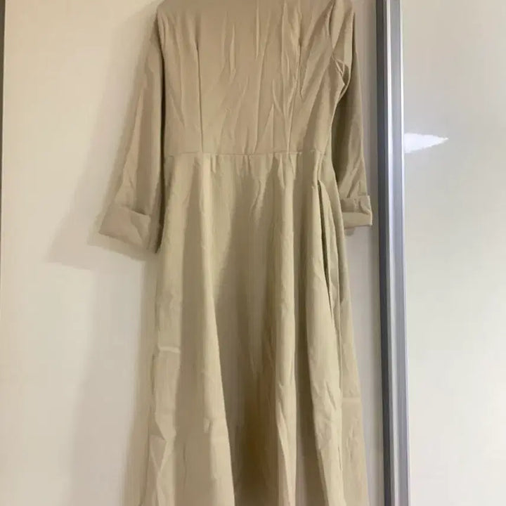 [BUNJANG] Beige Long Belted Dress / 베이지색 롱 벨트끈 원피스