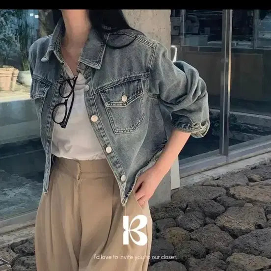 [BUNJANG] Vaideelli Vintage Denim Round Jacket / 베이델리 빈티지 데님 라운드 자켓 청자켓