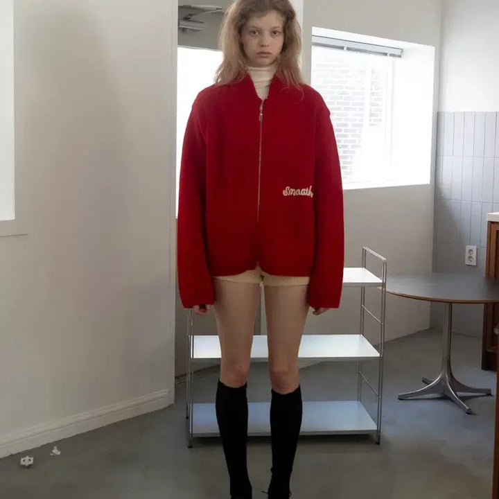[BUNJANG] Smooth Mood Cowichan Red Cardigan / 스무스무드 코위찬 cowichan 가디건