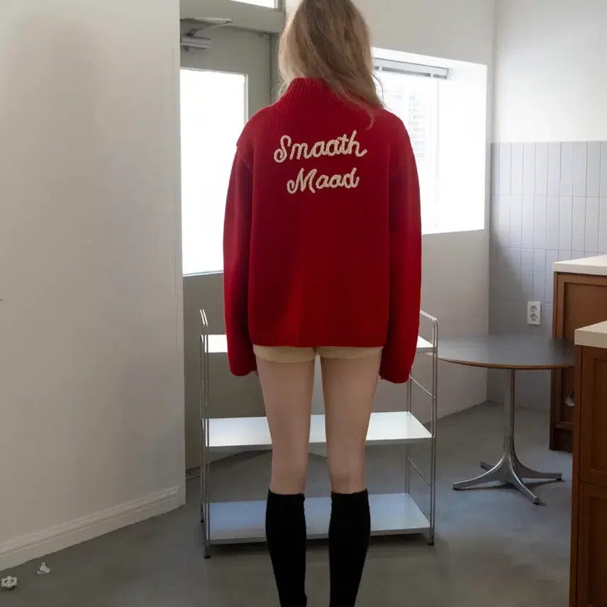 [BUNJANG] Smooth Mood Cowichan Red Cardigan / 스무스무드 코위찬 cowichan 가디건