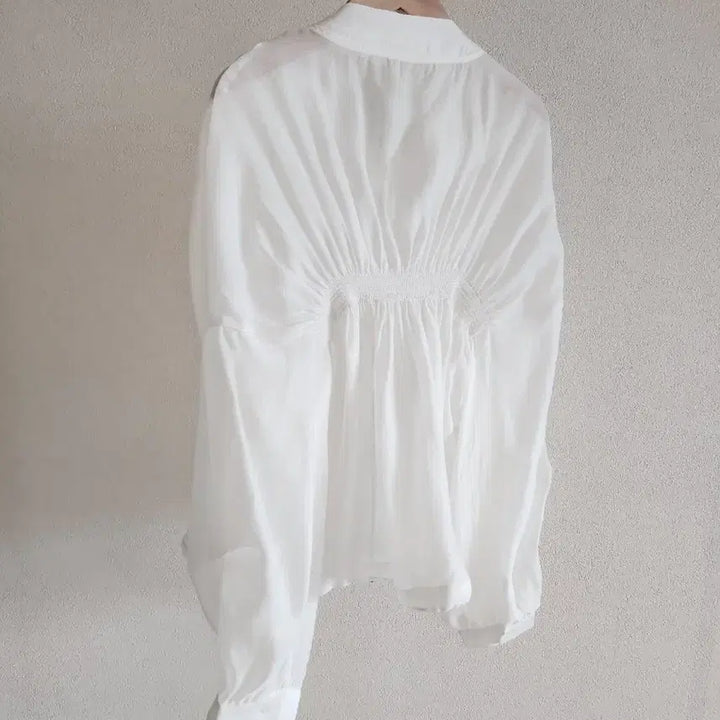 [SOLD OUT] 화이트 텐셀 시스루 점퍼 / 바람막이 크롭 집업 자켓 에어컨가디건