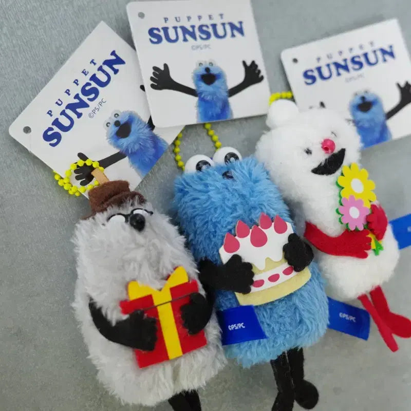 [BUNJANG] PUPPET SUNSUN Birthday Party Set Keyring / PUPPET SUNSUN 퍼펫순순 인형키링  (생일파티) 세트