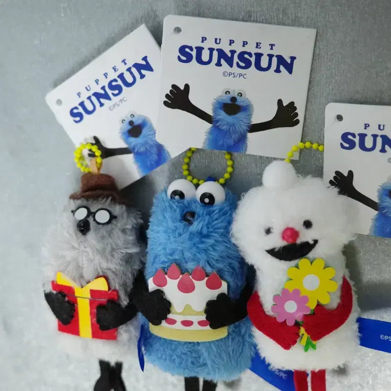 [BUNJANG] PUPPET SUNSUN Birthday Party Set Keyring / PUPPET SUNSUN 퍼펫순순 인형키링  (생일파티) 세트
