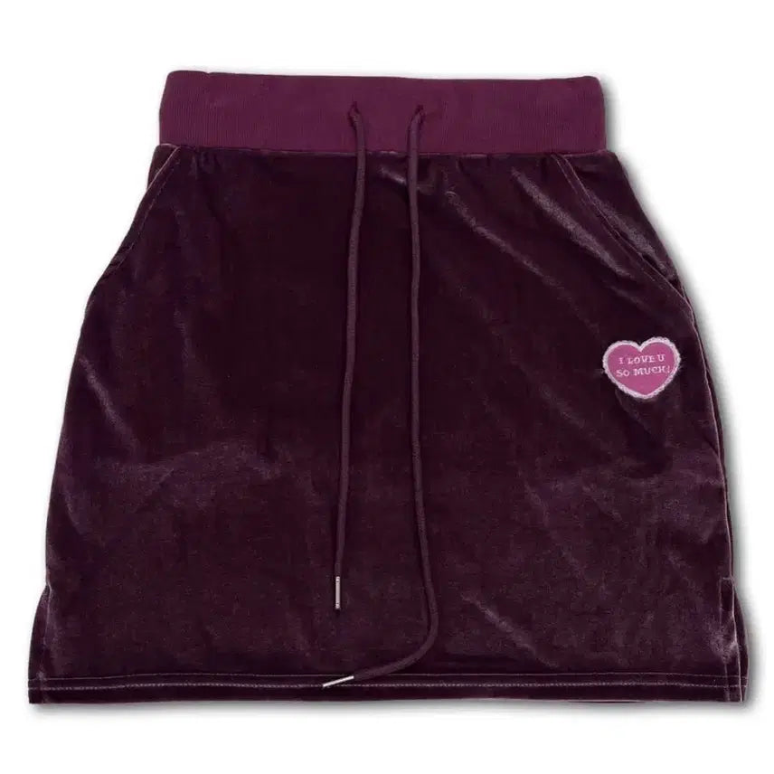 [BUNJANG] Fayes Jade Heart Velvet Skirt Purple / 페일제이드 하트 벨벳 퍼플 스커트 치마 페제