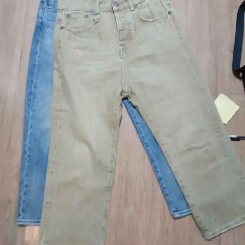 [BUNJANG] TRIMS Jeans Set (Blue/Beige) 25 / 새상품.청바지 2벌 세트 (블루/베이지)25