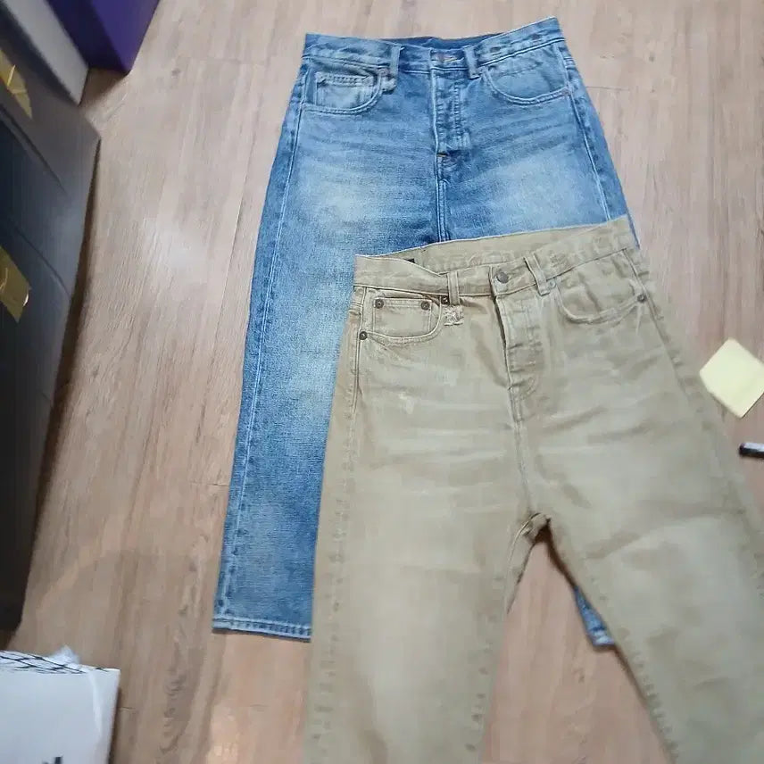 [BUNJANG] TRIMS Jeans Set (Blue/Beige) 25 / 새상품.청바지 2벌 세트 (블루/베이지)25