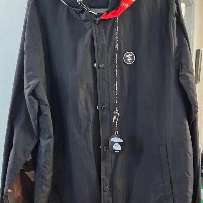 [BUNJANG] AAPE Now Black Windbreaker Jacket / AAPE 에이프 나우 블랙 후드 바람막이 자켓