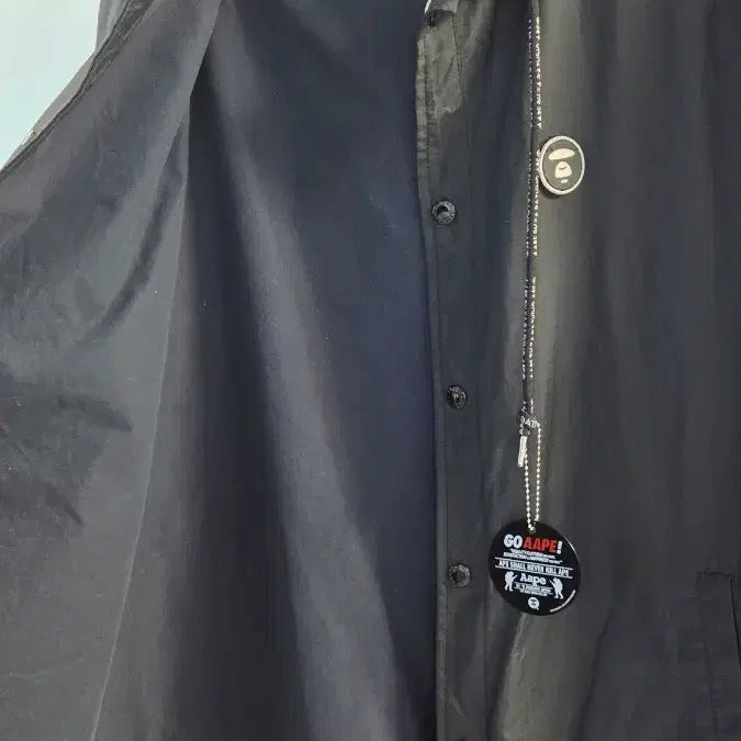 [BUNJANG] AAPE Now Black Windbreaker Jacket / AAPE 에이프 나우 블랙 후드 바람막이 자켓