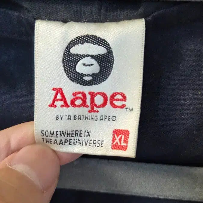 [BUNJANG] AAPE Now Black Windbreaker Jacket / AAPE 에이프 나우 블랙 후드 바람막이 자켓