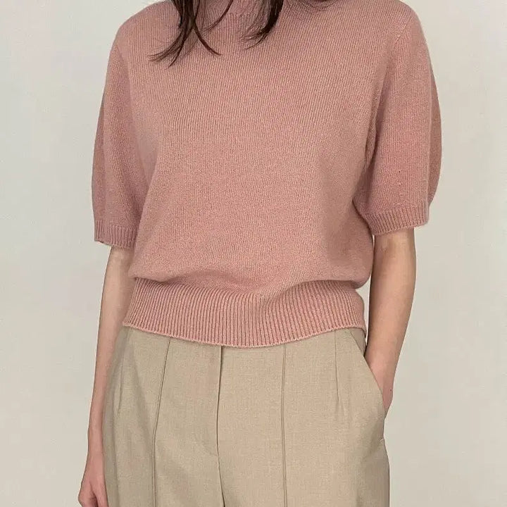 [BUNJANG] Ounce Beige Knit T-shirt / Ounce 온스 반팔 니트 티셔츠