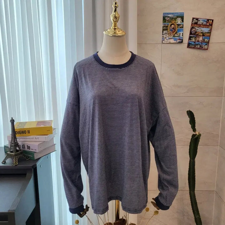[BUNJANG] Loose Fit Striped Long Sleeve T-shirt / 스트라이프 긴팔 티셔츠 루즈핏