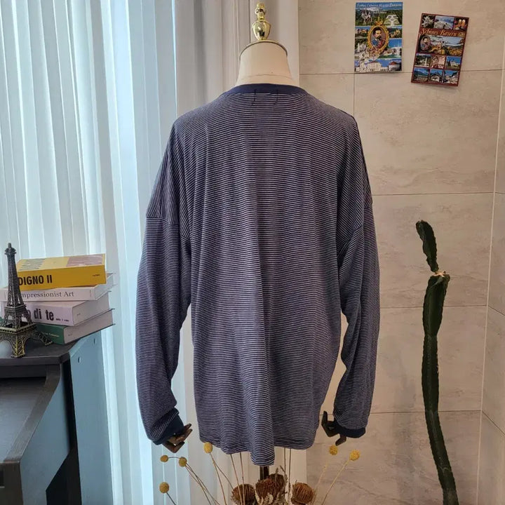 [BUNJANG] Loose Fit Striped Long Sleeve T-shirt / 스트라이프 긴팔 티셔츠 루즈핏