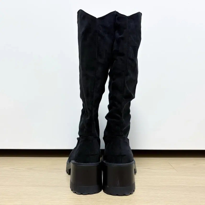 [BUNJANG] Habby Sister Black Suede Western Long Boots (New) / 하비언니 블랙 스웨이드 롱부츠 (새상품)