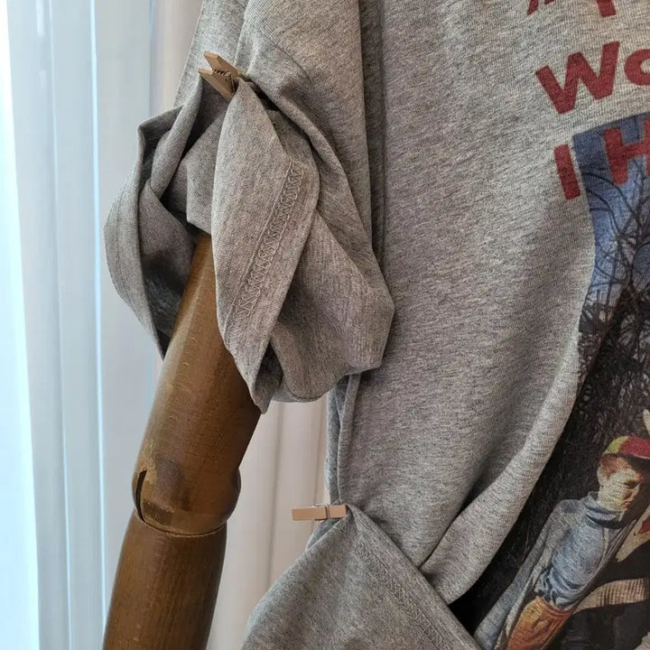[BUNJANG] Printed Oversized T-shirt Gray / 프린팅 박시 티셔츠 그레이