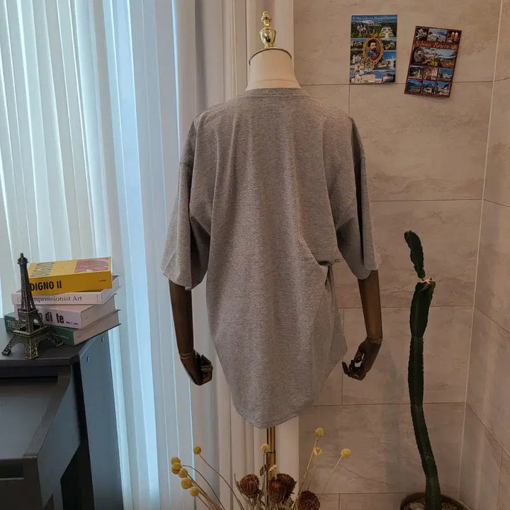 [BUNJANG] Printed Oversized T-shirt Gray / 프린팅 박시 티셔츠 그레이
