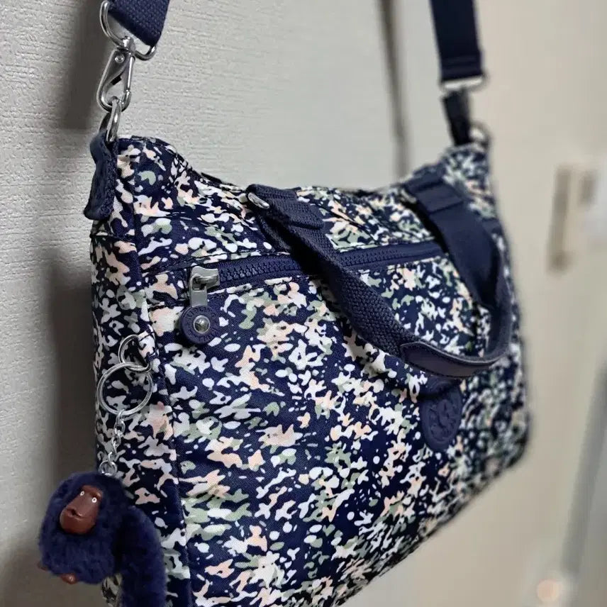 [BUNJANG] Kipling Flower Pattern Crossbody Tote Diaper Bag / 키플링 플라워 패턴 크로스백 토트백 기저귀가방
