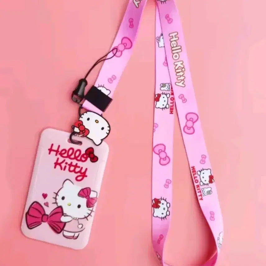 [BUNJANG] Sanrio Hello Kitty Card Holder Necklace / 산리오 헬로키티 카드홀더 카드목걸이 카드케이스 포카홀더 목걸이지갑 핑크
