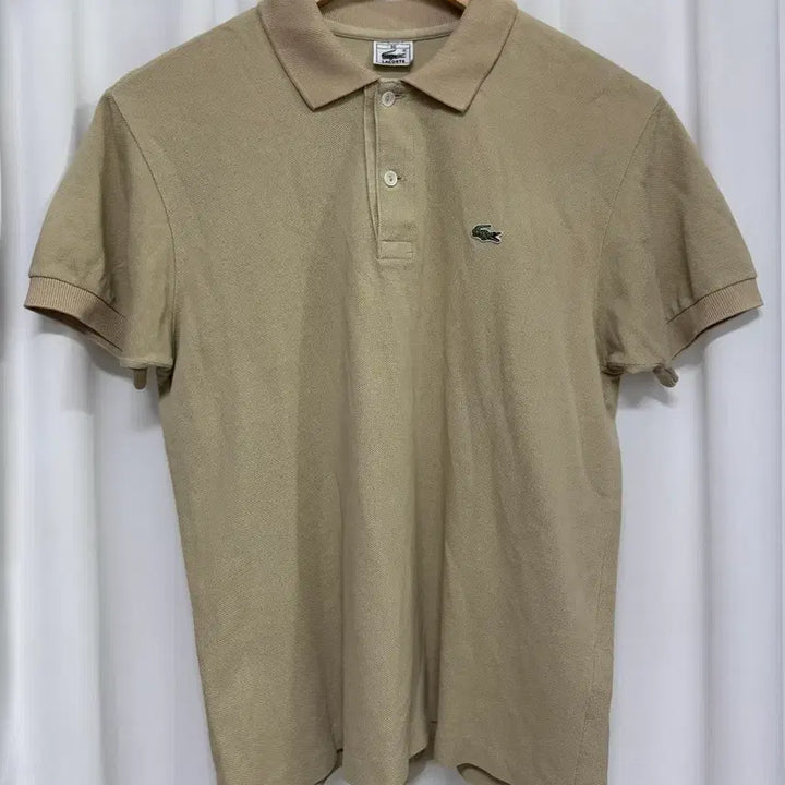 [BUNJANG] Lacoste Beige Short Sleeve Polo Shirt / 라코스테 베이지 반팔 카라티