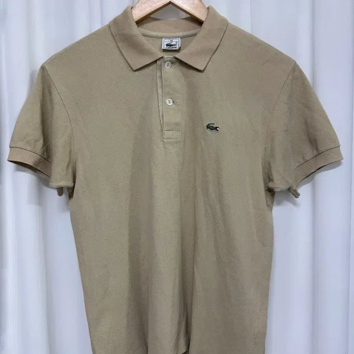 [BUNJANG] Lacoste Beige Short Sleeve Polo Shirt / 라코스테 베이지 반팔 카라티