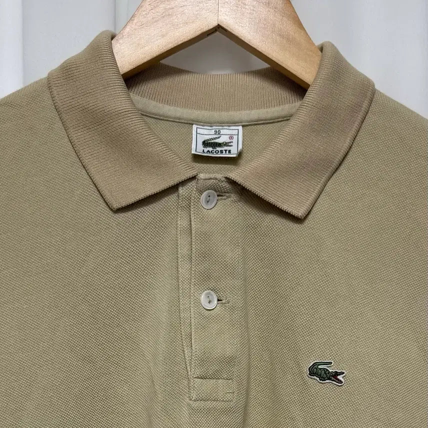 [BUNJANG] Lacoste Beige Short Sleeve Polo Shirt / 라코스테 베이지 반팔 카라티