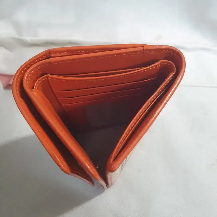 [SOLD OUT] 빈폴 체크 패턴 여성 반지갑 오렌지색상