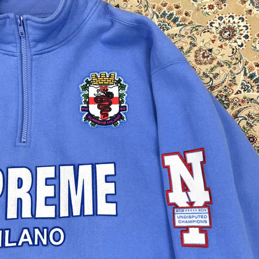 [BUNJANG] Supreme Milano Half Zip Sweatshirt - Sky Blue - Men&