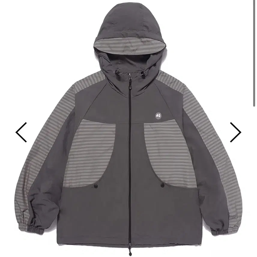 [BUNJANG] Hug Your Skin Stripe Windbreaker Jacket / 허그유어스킨 스트라이프 윈드브레이커 Stripe wind-breaker