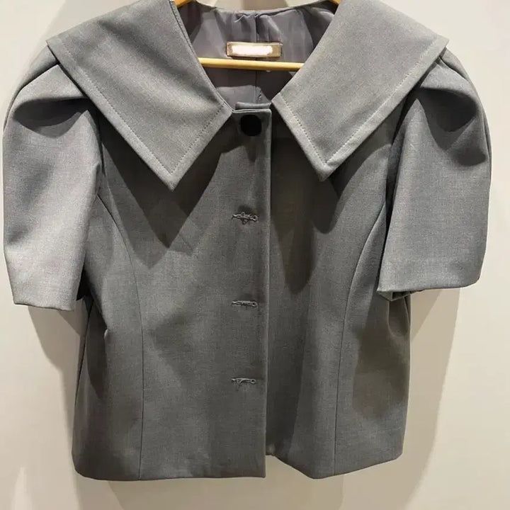 [BUNJANG] Gray Blouse Jacket / 반팔 블라우스 자켓