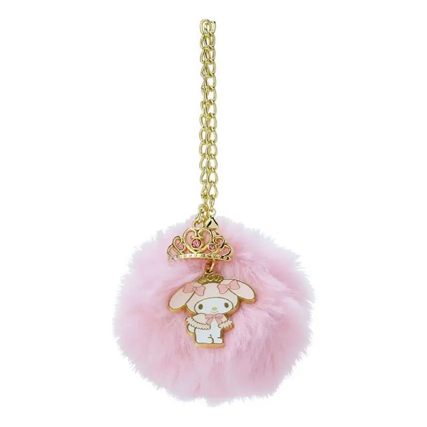 [BUNJANG] My Melody Boa Fur Tiara Bag Charm Keyring / 일본정품 마이멜로디 보아털 설레는 티아라 백참 키링