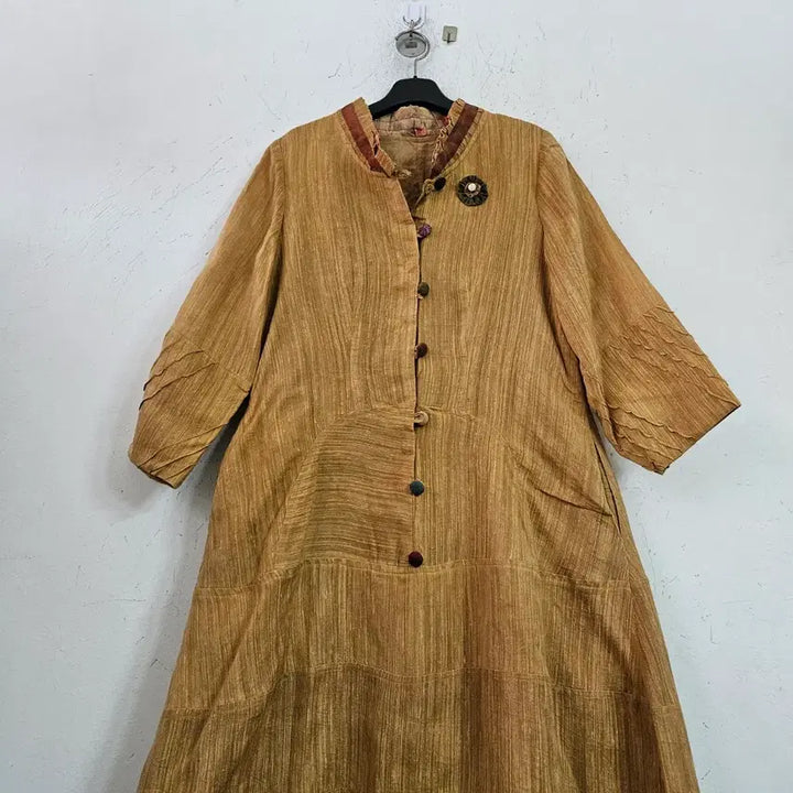 [BUNJANG] Unbranded Brown Tone Long Dress 55 / 염색마 브라운 톤 롱 원피스55